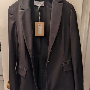 Peral by Lela Rose Stretch Cotton Push up Sleeve Blazer